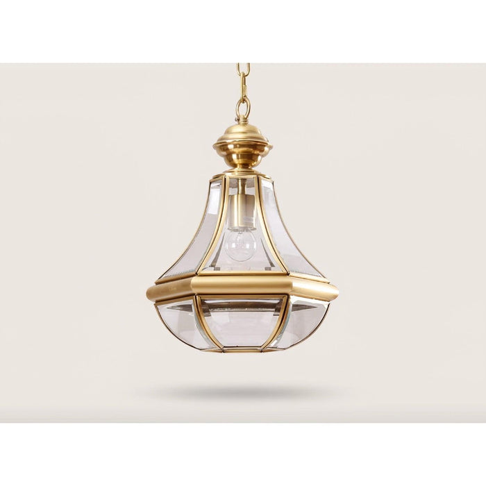 Monterey Polished Brass Outdoor Pendant Light 9.8"