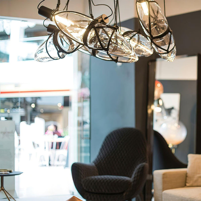 Mouth Blown Crystal Glass Pendant Lamp