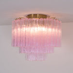 Murano Pink Glass Ceiling Light