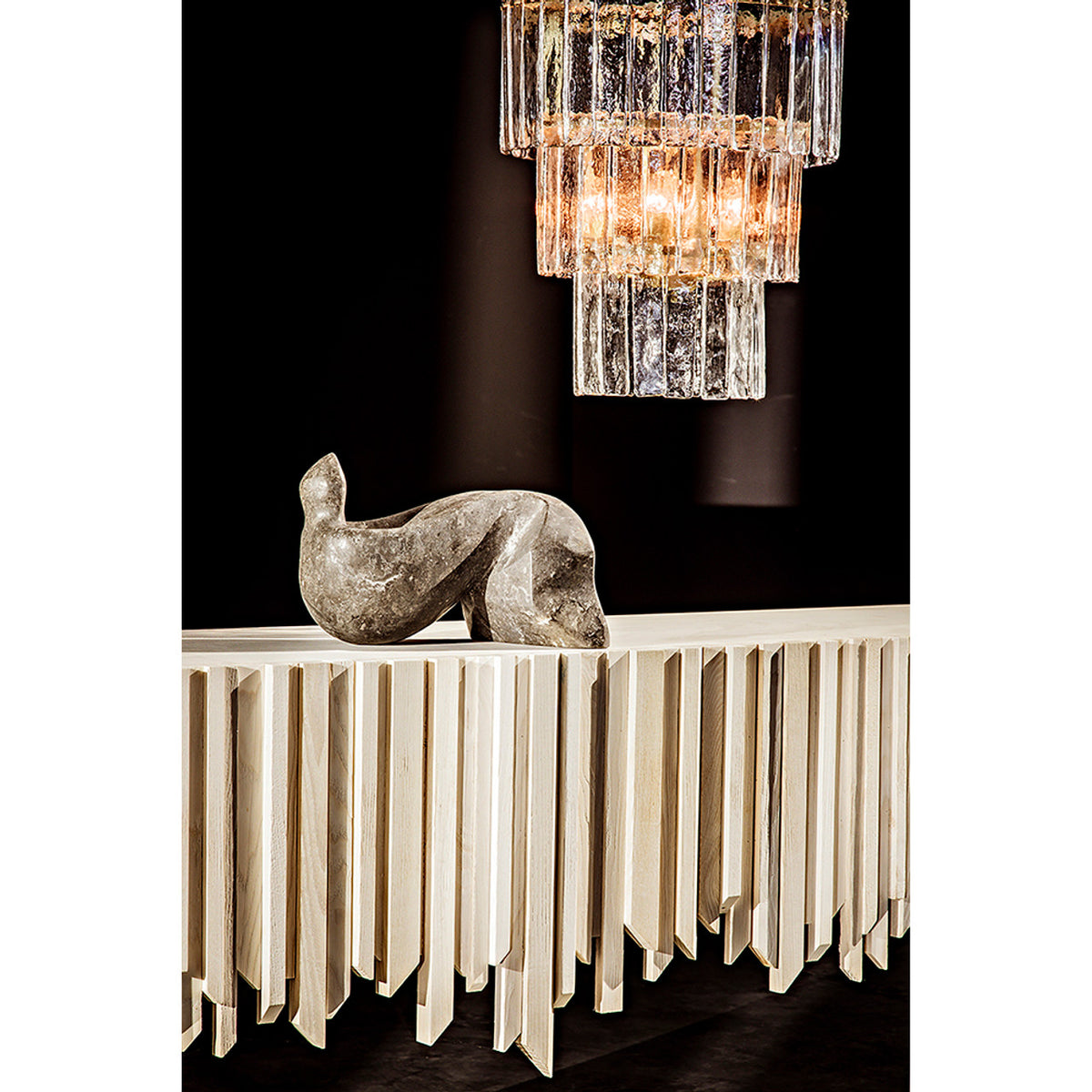 Noir Bruna Chandelier - Small - Metal With Brass Finish
