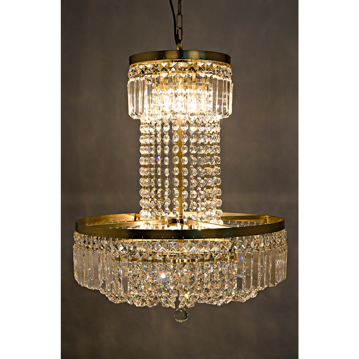Noir St. Petersburg Chandelier - Antique Brass And Glass