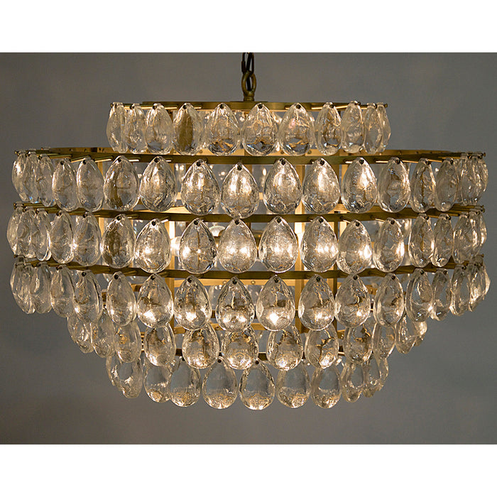 Noir Linden Chandelier - Antique Brass - And Black Steel