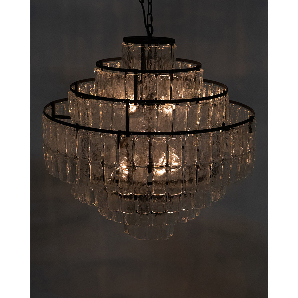 Noir Satellite Chandelier - Black Steel