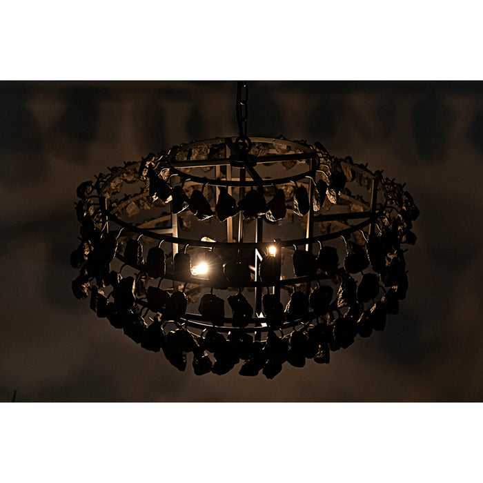 Noir Vulcan Chandelier - Black Steel With Black Glass