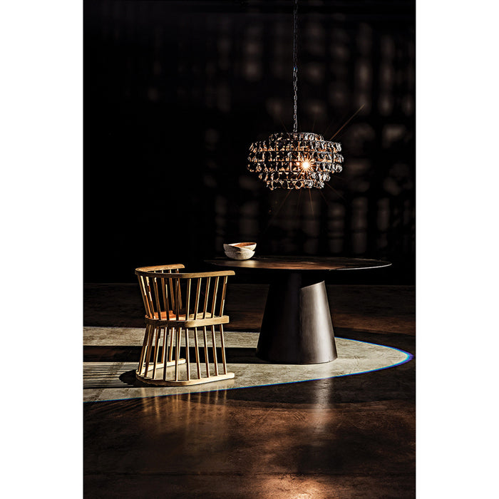 Noir Vulcan Chandelier - Black Steel With Black Glass