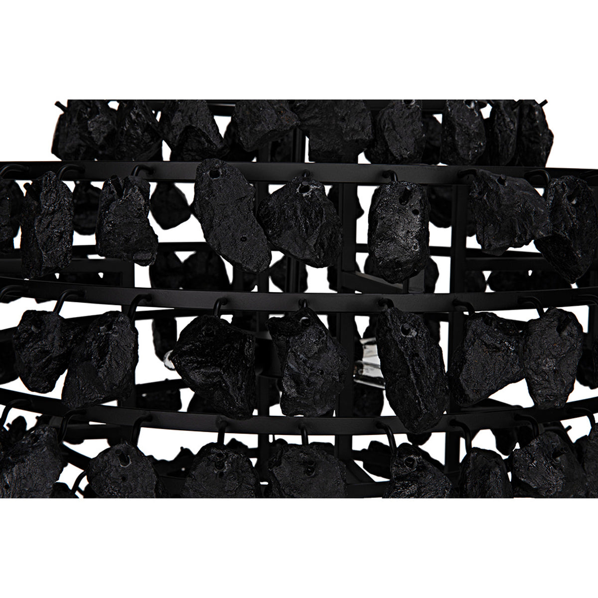 Noir Vulcan Chandelier - Black Steel With Black Glass