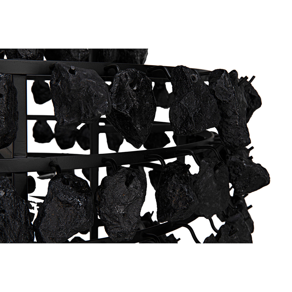 Noir Vulcan Chandelier - Black Steel With Black Glass