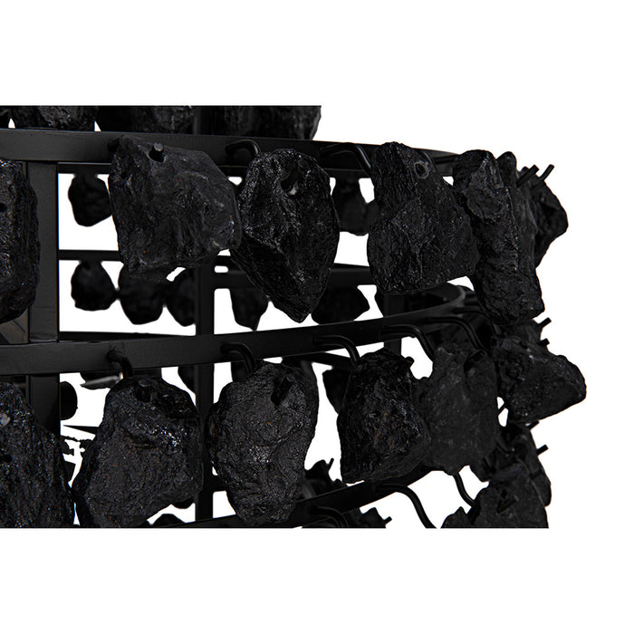Noir Vulcan Chandelier - Black Steel With Black Glass