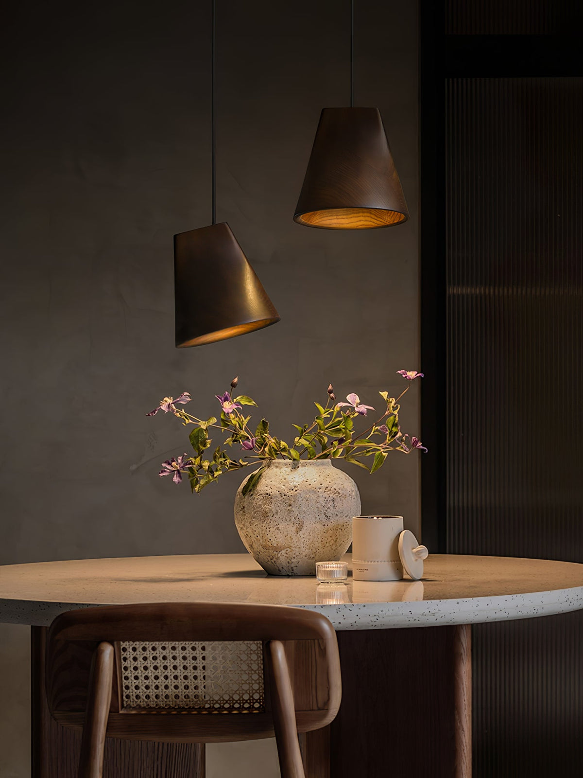 Nordic Tilted Wood Pendant Light