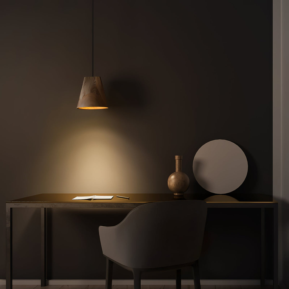 Nordic Tilted Wood Pendant Light