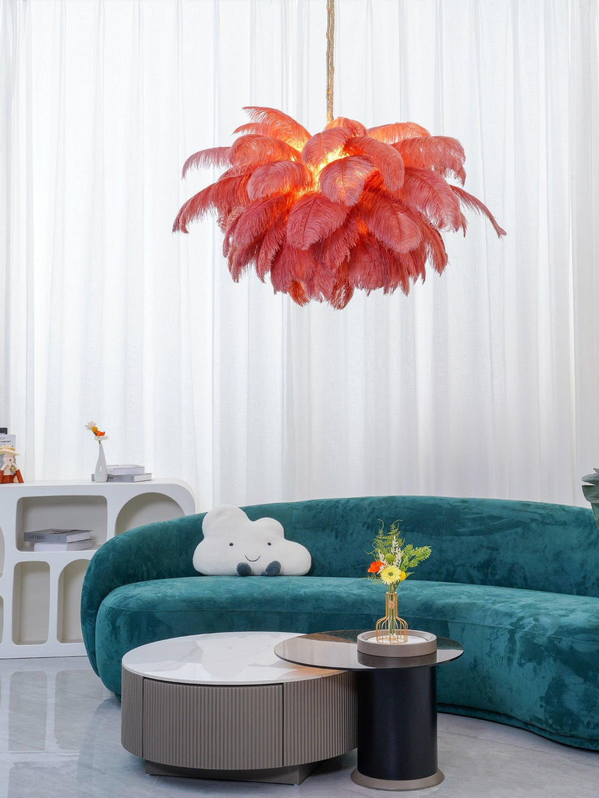 Ostrich Feather Chandelier