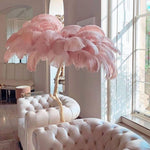 Ostrich Feather Floor Light 39.4″