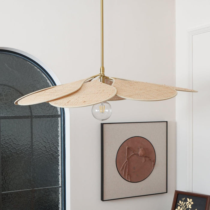 Petals Bloom Rattan Pendant Lamp 31.5"