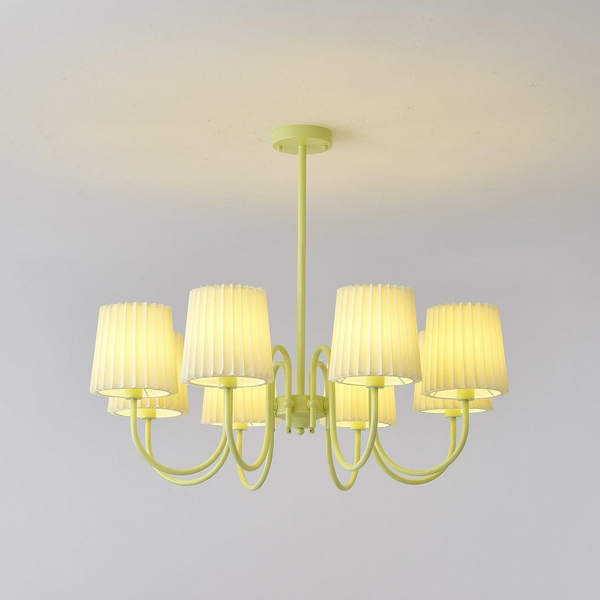 Pleated Fabric Matcha Chandelier