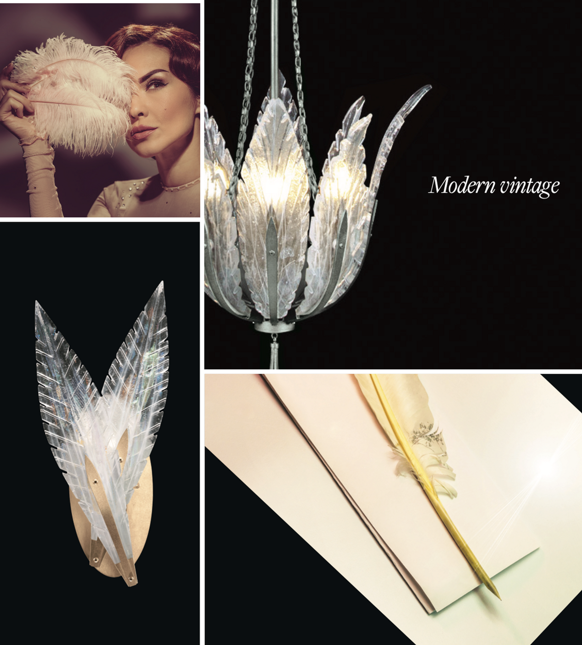 PLUME 45" W Round Chandelier