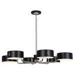 Robert Abbey Simon Chandelier - Polished Nickel - Satin Black - Adjustable Metal Shade