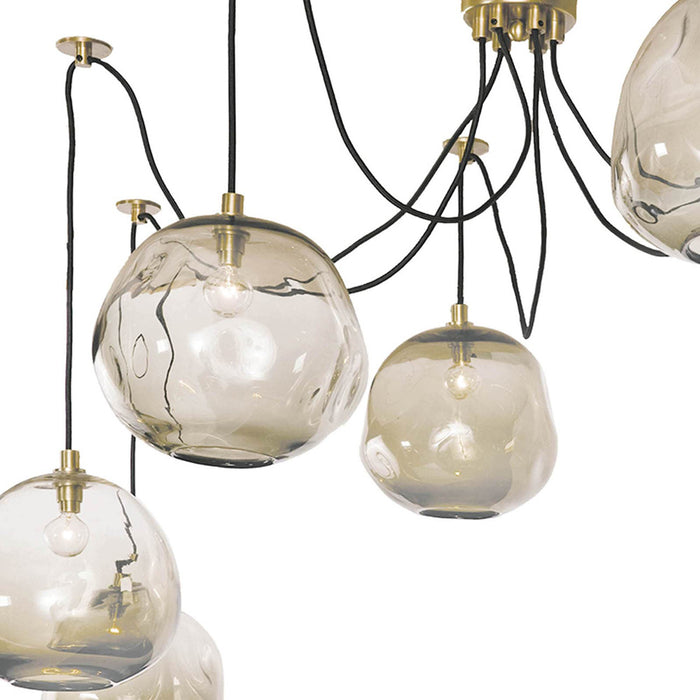 Regina Andrew Molten Spider Large With Smoke Glass - Natural Brass