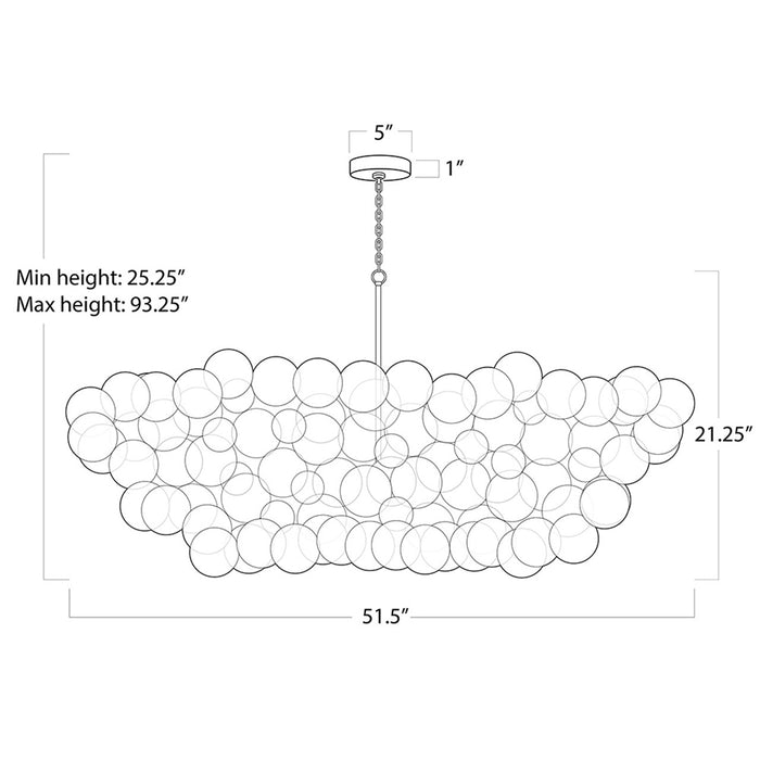 Regina Andrew Bubbles Chandelier Linear - Clear Polished Nickel