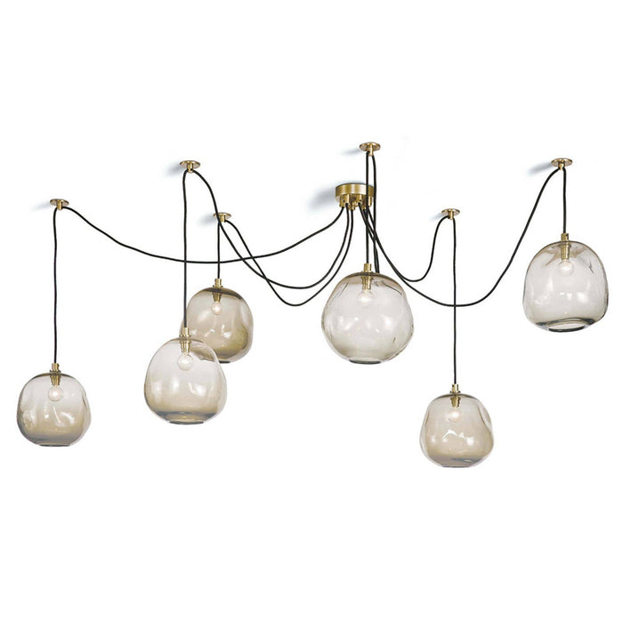 Regina Andrew Molten Spider Large With Smoke Glass - Natural Brass