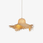 Rattan Straw Hat Pendant Light