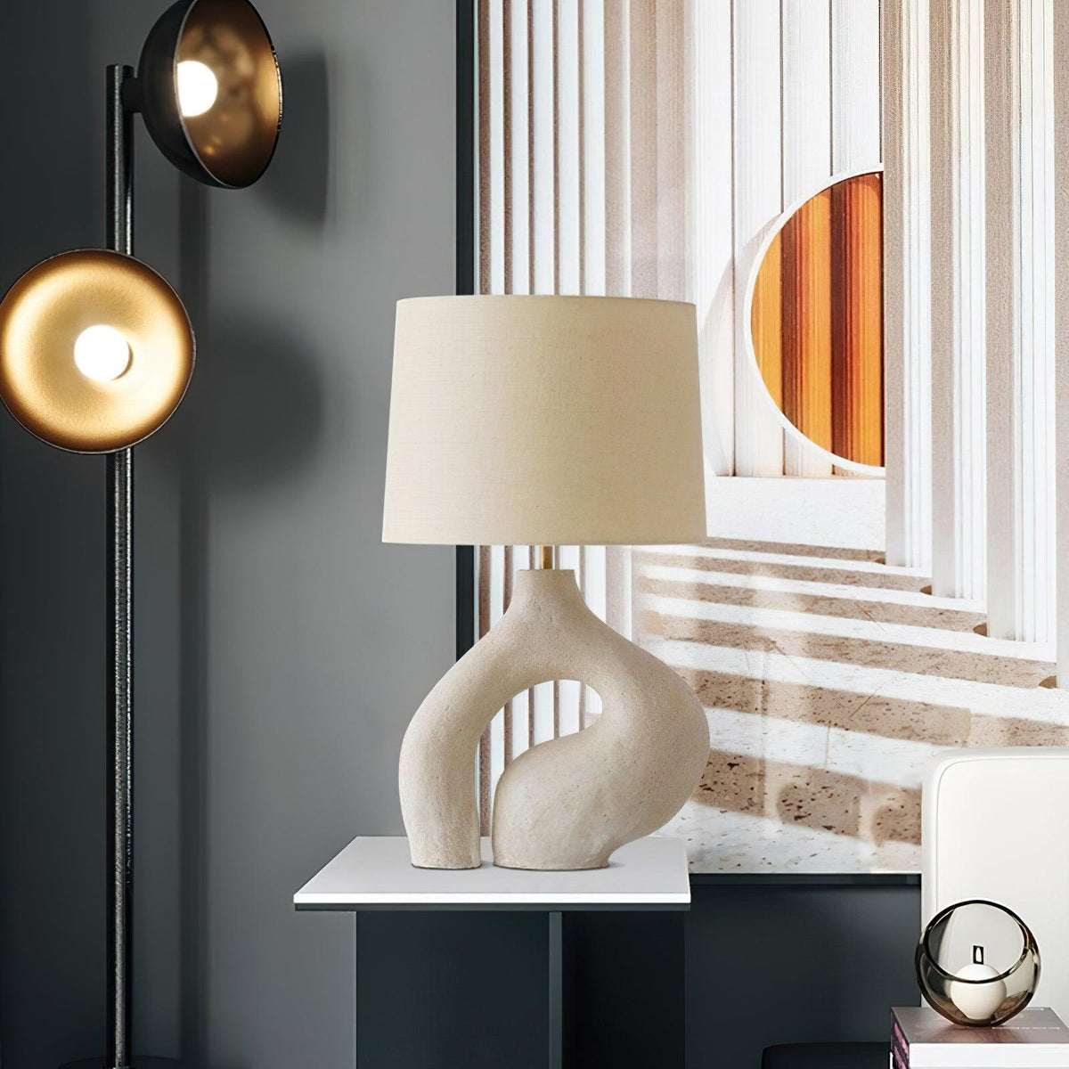 Resin Art Table Lamp 15.7"