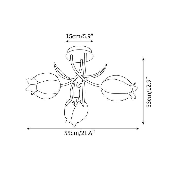 Ricko Ceiling Light 21.6"