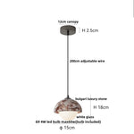 LED Pendant Lights Bulgari Stone Adjustable Steel Hang Lamp Lighting