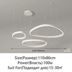 Modern Brushed Rings LED Chandelier Ceiling Light for Living Room Bedroom