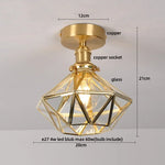 White Glass LED Ceiling Light Fixture with Wood Copper Canopy