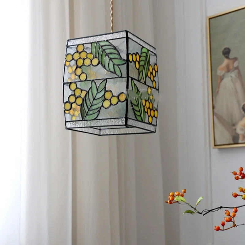 Vintage Loft Glass Pendant Light with Adjustable Hanging Lamp