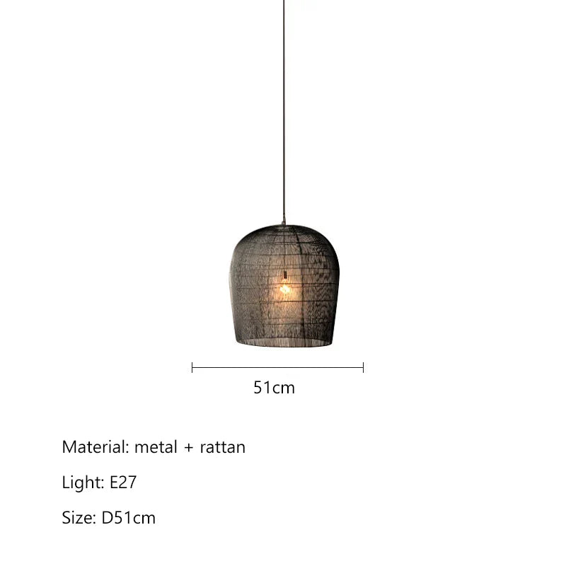 Rattan LED Pendant Lights for Dining Room, Bar, and Bedroom