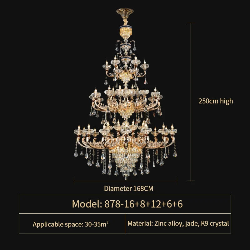 Crystal Candle Chandelier for Home Living Room Dining Bedroom