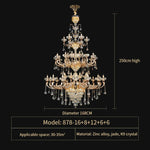 Crystal Candle Chandelier for Home Living Room Dining Bedroom