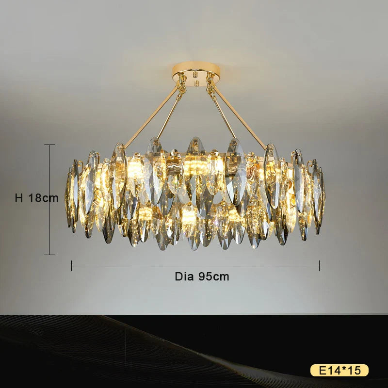 Crystal Chandelier Light: Modern LED Pendant Lamp for Bedroom & Living Room.
