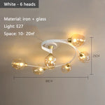 Nordic Glass Chandelier: Bedroom Dining Room Pendant Light Luminaires