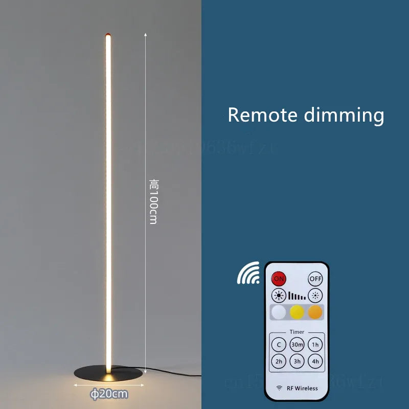 Minimalist LED Floor Lamp for Bedroom & Living Room Decoration with Remote