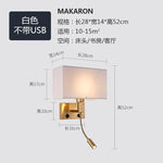 Nordic LED Bedroom Wall Light with Switch, Adjustable Hose Spotlight