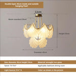 Pearl Crystal Chandelier for Dining Living Bedroom, Elegant French Shell Glass Light