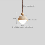 Yellow Travertine Stone Glass LED Pendant Lamp for Children's Room and Living Space