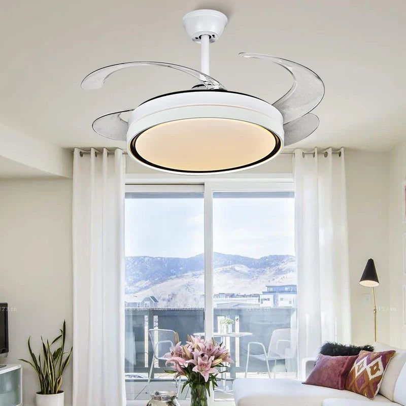 Modern LED Ceiling Fan with Remote Control for Living Room, Bedroom, Dining Room