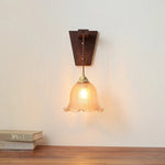 Modern Walnut Copper LED Wall Light for Bedroom Living Room Restaurant