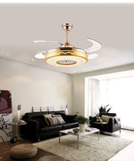 42" Gold Bluetooth Ceiling Fan Light with Remote & RGB Color Control