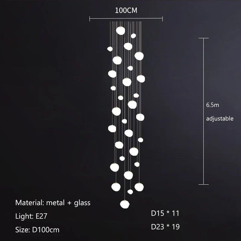 Nordic Glass Lampshade LED Ceiling Chandelier for Home Decoration