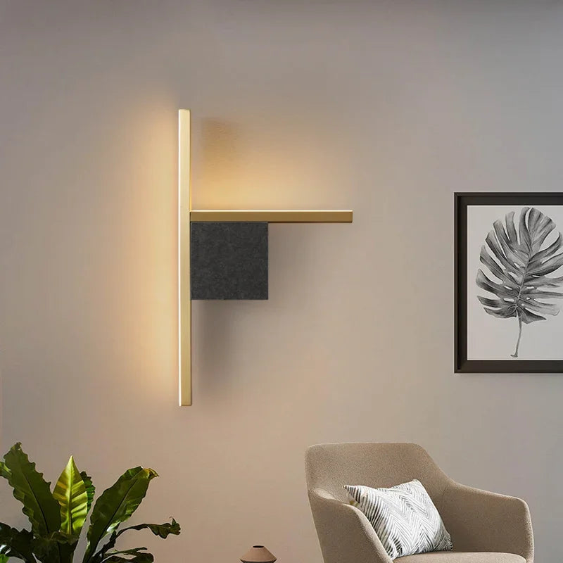 Luxury Villa Wall-mounted Copper Black Brass Wall Lamp for Living Room & Bedroom