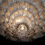 Nordic Tassel Chandelier Spiral Staircase Ceiling Light for Villa Living Room