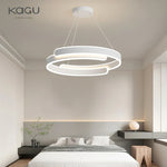 Black White LED Ring Chandelier Pendant Lights for Home Indoor Decor