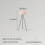 Feather White Grey Floor Lamp Minimalist Standard Light Living Room Shop Bedside Standing Lamps