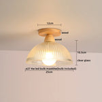 Wood Glass LED Ceiling Lights Modern Luminaria De Teto for Home Décor