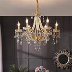 Gold Crystal Pearl Chandelier LED Pendant Lights Luxe Living Room Decor