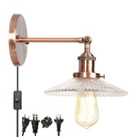 Industrial Loft LED Wall Lights for Bedroom, Plug In Stairs Lamp